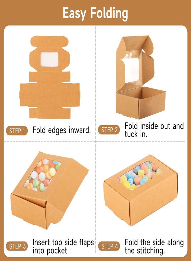 RYKOMO 60 PCS Soap Boxes for Homemade Soap 3.55 X 2.4 X 1.2 Inch Small Soap Packaging Boxes Kraft Soap Box with Window Mini Soap Gift Boxe for Homemade Bakery Candy Cookies Packaging - Image 3